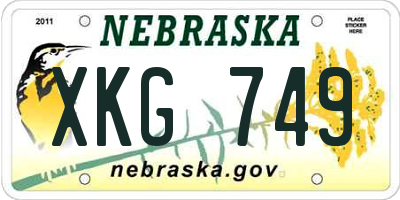 NE license plate XKG749