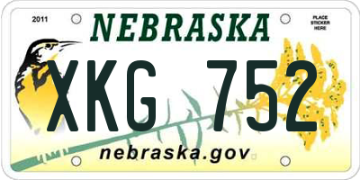 NE license plate XKG752