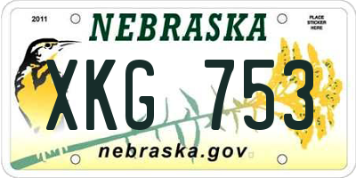 NE license plate XKG753