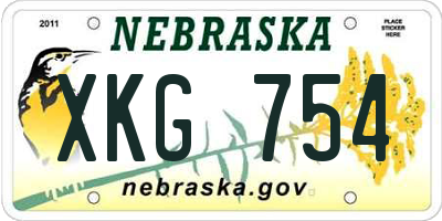NE license plate XKG754