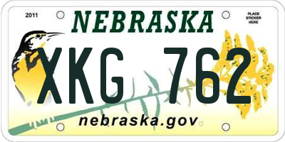 NE license plate XKG762