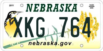 NE license plate XKG764