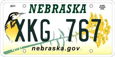 NE license plate XKG767