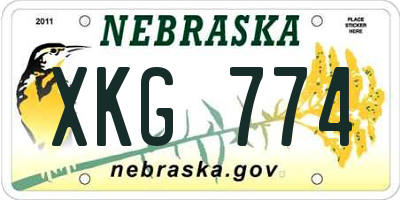 NE license plate XKG774