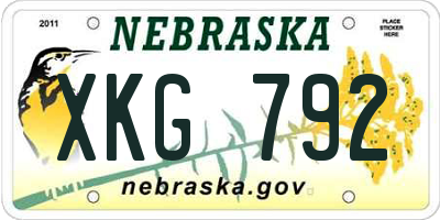 NE license plate XKG792