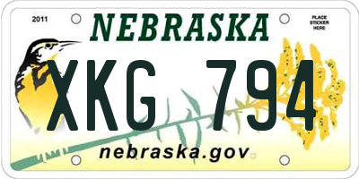 NE license plate XKG794