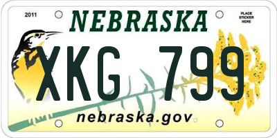NE license plate XKG799