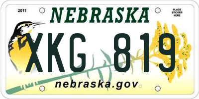 NE license plate XKG819