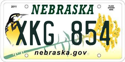 NE license plate XKG854