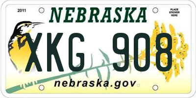 NE license plate XKG908