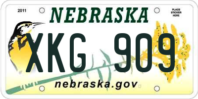 NE license plate XKG909