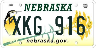 NE license plate XKG916