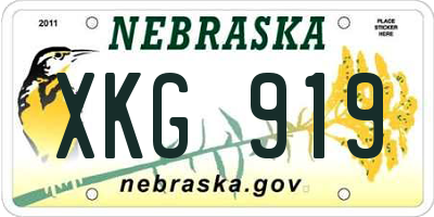 NE license plate XKG919