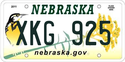 NE license plate XKG925