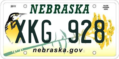 NE license plate XKG928
