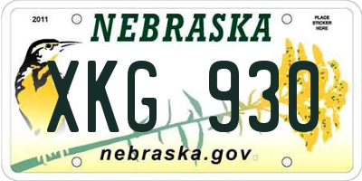 NE license plate XKG930
