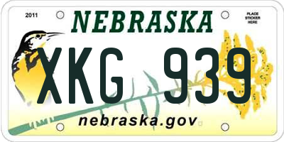 NE license plate XKG939