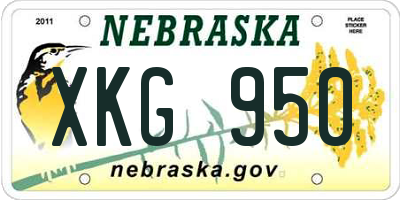 NE license plate XKG950