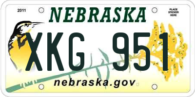 NE license plate XKG951