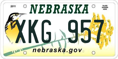 NE license plate XKG957