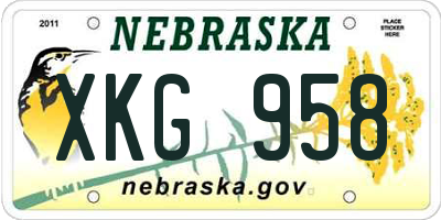NE license plate XKG958