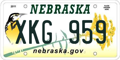 NE license plate XKG959