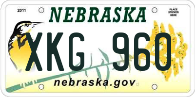 NE license plate XKG960