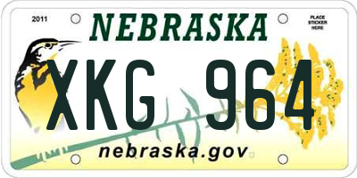 NE license plate XKG964