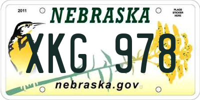 NE license plate XKG978