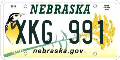 NE license plate XKG991