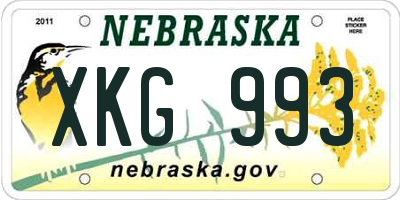 NE license plate XKG993