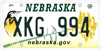 NE license plate XKG994