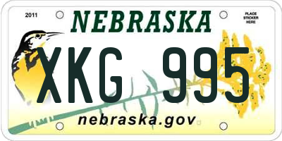 NE license plate XKG995