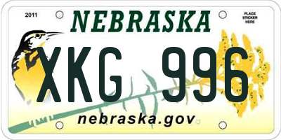 NE license plate XKG996