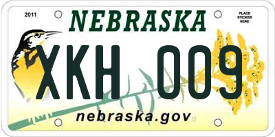 NE license plate XKH009