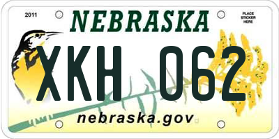 NE license plate XKH062