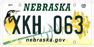 NE license plate XKH063