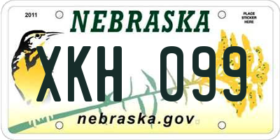 NE license plate XKH099