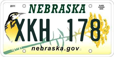 NE license plate XKH178