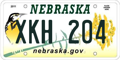NE license plate XKH204