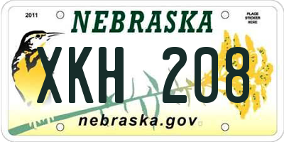 NE license plate XKH208
