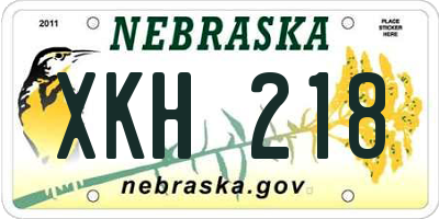 NE license plate XKH218