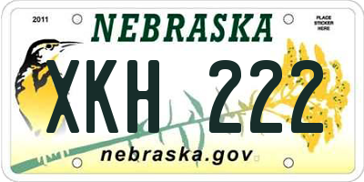 NE license plate XKH222