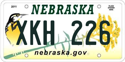 NE license plate XKH226