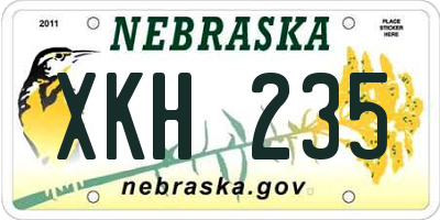 NE license plate XKH235