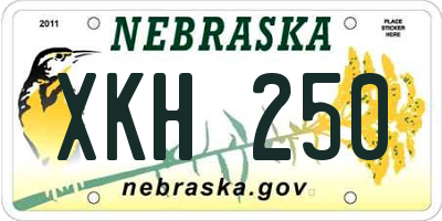 NE license plate XKH250
