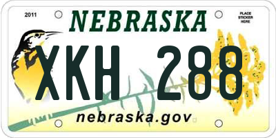 NE license plate XKH288