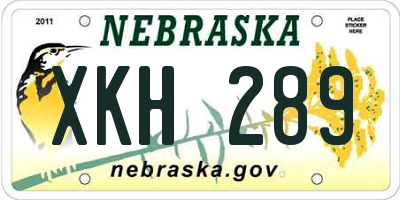NE license plate XKH289