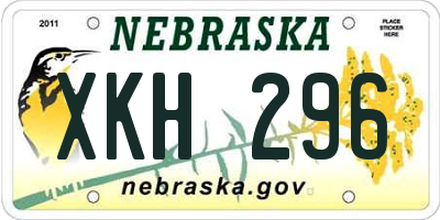 NE license plate XKH296