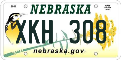 NE license plate XKH308